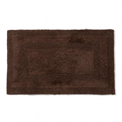 Akiko 100% Cotton Bath Mat, Soft Plush Reversible Bathroom Rug 20x32 Brown | Bath Mats for Bathroom Absorbent Quick Dry Anti-Skid Machine Washable Bath Mats for Bathroom Shower Bathtub - color: Chocolate