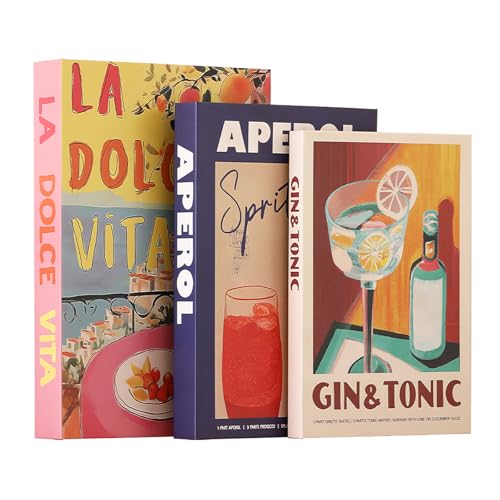 Aesthetic Decorative Books,Set of 3 Fake Books Storage Box(Pink) | Modern Faux Books for Decoration,Decor Books Set for Coffee Tables, Bookshelves, or Mantles,As Photo&Small Item Organizations - color: Zf005