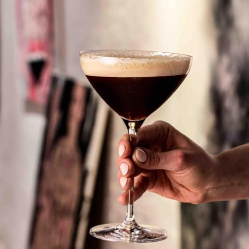 Krosno Martini Glasses Set of 6, 8.3 oz, Harmony Collection | Cocktail Glasses, Drinking Set, Espresso Martini, Lead-Free Crystal, Dishwasher Safe - style: Martini 8.3 oz (Set of 6)