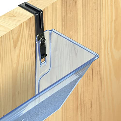 Acrimet Wall Mount Hanging File Organizer Modular, 2 Units, Clear Blue | Fits Letter Size Papers, Hangers/Hardware Included, Office Desk Cubicle Pocket Storage, Plastic