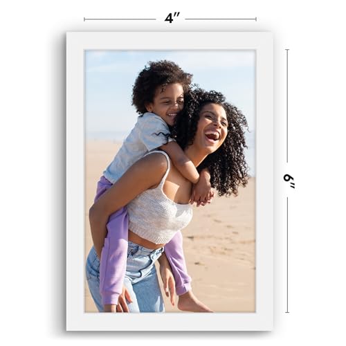 Americanflat 4x6 Picture Frame with Shatter-Resistant Glass - Streamline Collection - Thin Border Photo Frame for Tabletop and Wall Display - Hanging Hardware and Easel Stand Included - White | Shatter-resistant glass, wall or tabletop display with includ