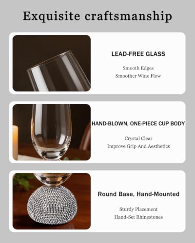 Stemless Fancy Champagne Flutes set of 4,Luxury Crystal Wedding Glasses | 10 oz Hand Blown Unbreakable Mimosa Glasses,for Weddings, Anniversaries, Christmas, Special Days (Silver Clear) - color: Silver Champagne glass