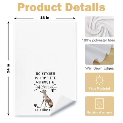 Greyhound Funny Dog Kitchen Towels -A Kitchen is Not Complete Without A Greyhound Waffle Weave Dish Towel for Home Bathroom,Dog Lovers Gift,16×24 Inch - color: Greyhound at Your Feet