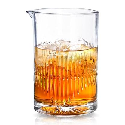 KITESSENSU Premium Cocktail Mixing Glass 23oz - Crystal Cocktail Mixer Bar Accessories to Mix & Stir - Heavy Duty Mixing Pitcher with Weighted Bottom - Classic Bar Tools Bartender Accessories - size: 23 Ounces