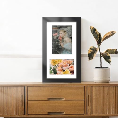 DUENPY 8x14 Multi Size Collage Frame Photo Display Black | Wall Mount Display, Horizontal & Vertical, 8x14 (Without Mat) Photo Frame, Premium MDF & Shatterproof Acrylic - color: Black, size: 8x14（4x6+5x7 opening）