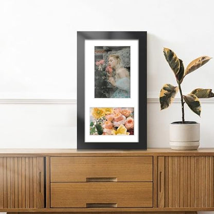 DUENPY 8x14 Multi Size Collage Frame Photo Display Black | Wall Mount Display, Horizontal & Vertical, 8x14 (Without Mat) Photo Frame, Premium MDF & Shatterproof Acrylic - color: Black, size: 8x14（4x6+5x7 opening）