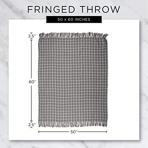 DII Mid-Century Modern Slub Stripe Woven Throw, Mint, 50x60 - color: Mint