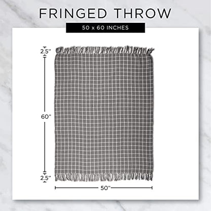 DII Mid-Century Modern Slub Stripe Woven Throw, Mint, 50x60 - color: Mint