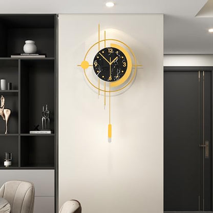 Large Modern Wall Clocks for Living Room Gold Silent Analog Clock | Battery Operated for Living Room,Bedroom,Kitchen,Office or Entryway Geometric Iron Design Wall Decor for Home 15.7*27.5 inch - style: Antique