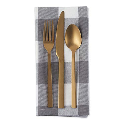 DII Buffalo Check Collection, Classic Farmhouse Cloth Napkin Set, 20x20, Gray & White, 6 Piece - color: Gray & White, size: 20" x 20" (Set of 6)