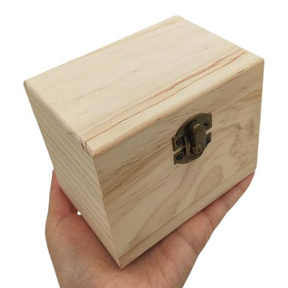 Anktily Unfinished Wooden Storage Organizer Box with Lid, Unpainted Wood Case Box for Small Keepsakes, Jewellery, Tea Bag Holder Case (6 Grids) - style: 6 Grids