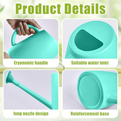 ZXJ Plant Watering Cans for Indoor and Outdoor Home Garden Plants - with Long Spout - SkyBlue - 1/2 Gallon - color: Skyblue
