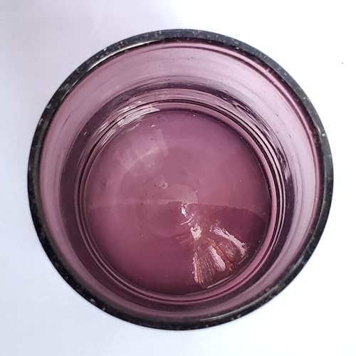Solid Amethyst 9 oz Short Tumblers (set of 6), Recycled Glass, Lead-free, Toxin-Free (9oz Tumbler) - color: Amethyst, size: 9 oz