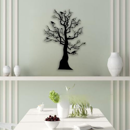 OPTYBVFD Trees Branches Birds Metal Wall Decor - Farmhouse Room Decor Wall Art Home Decor for Living Room, Bedroom, Dining Room, Bathroom, Office, Courtyard, Outdoor (Black)