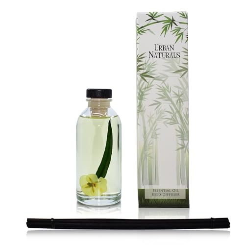 Reed Diffuser Set, Lemongrass Verbena - Bathroom Shelf Décor | (REFRESH and RENEW) Mind & Body Aromatherapy Collection, Essential Oil Botanical Room Scent - color: Lemongrass Verbena