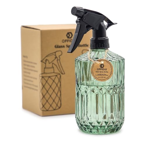 Fine Mist Plant Mister, Glass Spray Bottles, Green Misters 15 oz | Adjustable Nozzle Spray Bottle, Empty Plant Mister Bottle Indoor Outdoor Gardening Cleaning Work 400 ml Vintage Water Mister - color: B-Light Green