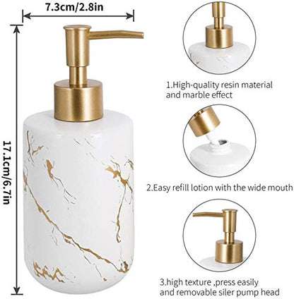 Cream Bathroom Accessories Set Complete, 4 Pcs Ceramic Bathroom Decorations Accessories Sets Includes Lotion Dispenser, 2 Tumblers and Soap Dish for Bath Decor, Countertop Vanity Organize