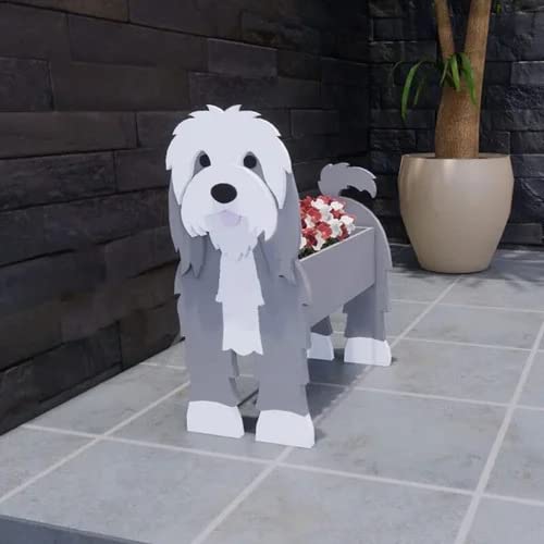 Barbary Shepherd Pet Dog Animal Bonsai Holder Cute Shape Art Plant Storage Pot Villa Garden Indoor Outdoor Office Decor Ornaments 43 * 25cm/16.93 * 9.84in - color: Barbary Shepherd, size: 43*25cm/16.93*9.84in