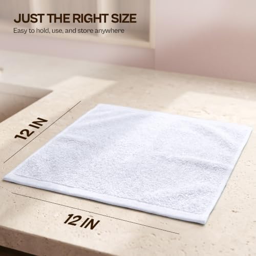 Utopia Towels 24 Pack Cotton Washcloths Set, 100% Ring Spun Cotton, Premium Quality Flannel Face Cloths, Highly Absorbent and Soft Feel Fingertip Towels, White | Premium 100% Ring Spun Cotton Face Cloths - Highly Absorbent, Fast Drying Soft Feel Fingertip