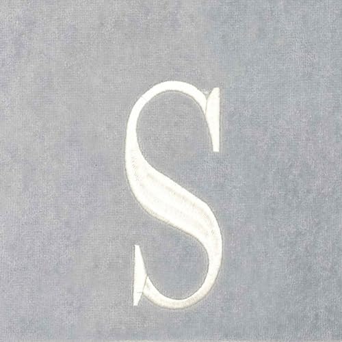 Avanti Linens - Towel Set, Soft & Absorbent Cotton, Embroidered Bathroom Decor, Set of 5 (Monogram Collection, Initial S) - style: S