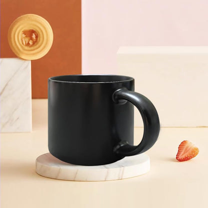 15 oz black coffee mug set of 4 stackable heavy ceramic mug for Tea Milk Latte, Dishwasher, Microwave safe - color: Black