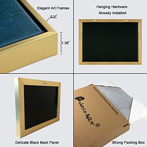 Wieco Art Framed Wall Art Almond Blossom Floral Giclee Canvas Prints of Van Gogh Famous Oil Paintings Reproduction Flowers Pictures on Canvas Wall Art for Bedroom Home Decorations - size: 28"L x 20"W