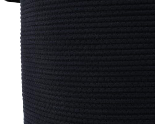 16"x20" Extra Large Cotton Rope Basket with Zipper Lid, Woven Laundry Hamper and Blanket Storage Basket, Round Clothes Bin for Living Room Bedroom, Navy Blue - color: All Deep Blue