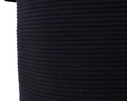 16"x20" Extra Large Cotton Rope Basket with Zipper Lid, Woven Laundry Hamper and Blanket Storage Basket, Round Clothes Bin for Living Room Bedroom, Navy Blue - color: All Deep Blue