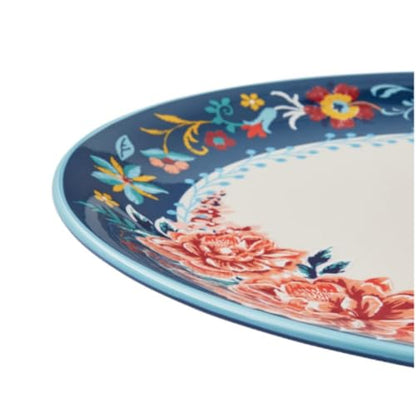 Pioneer Woman Keepsake Floral Large 16-inch Ceramic Oval Platter Serving Tray