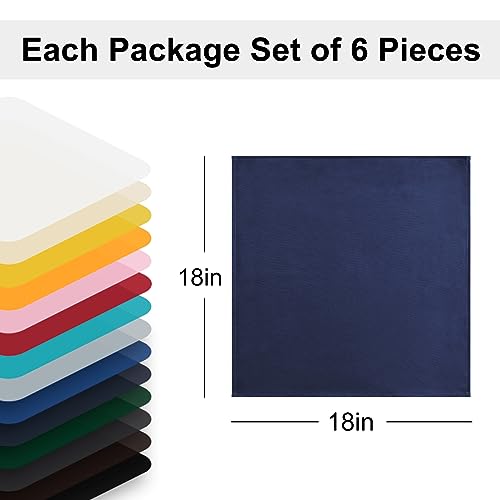 Cloth Napkins Set of 6, 18 x 18 Inch, Washable Navy Blue Dinner Napkins with Hemmed Edges for Restaurant, Wedding and Holiday - color: Navy, size: 18" x 18" (Set of 6)