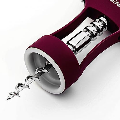 Beneno Wine Opener, Premium Wing Corkscrew Wine Bottle Opener, Purple | Durable Solid Zinc Alloy Body, Precise Sharp-Edged Screw, Ergonomic Non-Slip Grip Wing Handle, Multifunctional Bottle Openers - color: Purple