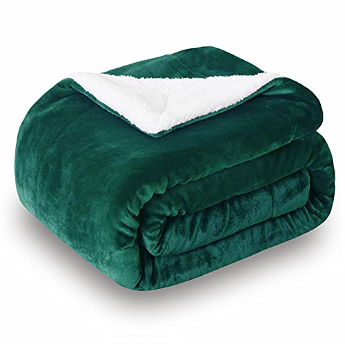 Sherpa Fleece Throw Blanket, Green, 50x60 inches | Double-Sided Super Soft Luxurious Plush Blanket Throw Size - color: Green, size: 50"×60"
