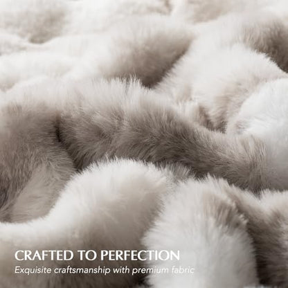 Faux Rabbit Fur Bubble Throw Blanket, 50"x60", Light Grey | Ultra Soft, Luxury Faux Rabbit Fur Throw, Thick Warm Bubble Blanket, Cozy Fluffy Reversible, for Bed, Couch, Chair, Sofa - color: Marble Grey, size: 50"x60"