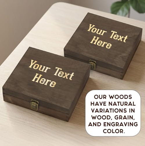 Personalized Wooden Keepsake Box - Custom Memory Box for Photos Jewelry Letters Rustic Memento Storage Box for Wedding, Anniversary, Birthday, Graduation & Retirement Gifts - style: 1. Your Text Here