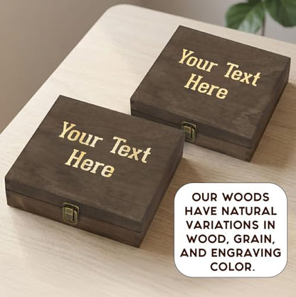 Personalized Wooden Keepsake Box - Custom Memory Box for Photos Jewelry Letters Rustic Memento Storage Box for Wedding, Anniversary, Birthday, Graduation & Retirement Gifts - style: 1. Your Text Here