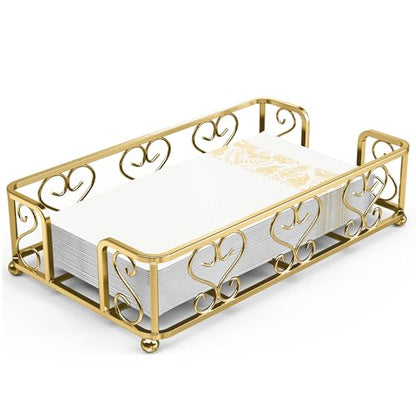 Guest Towel Holder Tray for Bathroom Countertop, Gold Napkin | Guest Bathroom, Powder Room & Vanity Use - color: F- Matt Gold Guest Towel Holder Tray, size: Guest Towel Holder