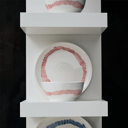 Serax Appetizer Plate | Feast tableware by Ottolenghi | 2 Starter Plates | Stoneware Dinnerware Set in white red | luxury Dishware Set for Dinner at Home, Party, Christmas | Kitchen Sets - size: Starter plate