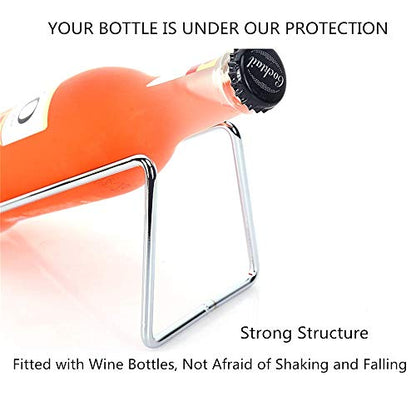 SuproBarware Stainless Steel Wine Rack - Single Bottle Holder Set of 12, Stylish Wine Organizer for Countertop or Dining Table - color: Silver 12