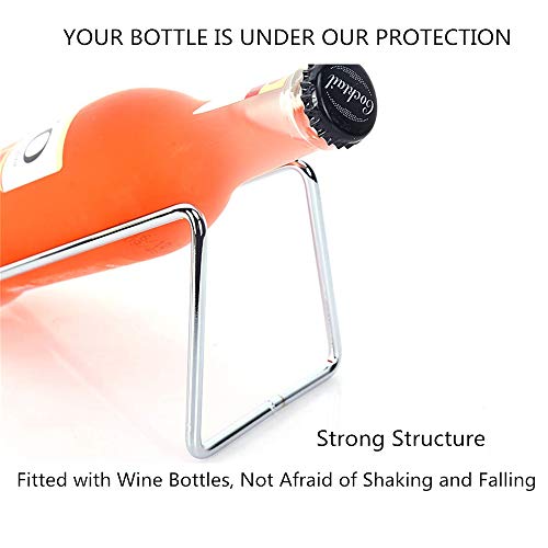 SuproBarware Wine Rack Set of 6- Stainless Steel Single Wine Bottle Holder Rack, Stylish Wine Bottle Organizer Great for Wine Lovers - color: Stainless Steel 6