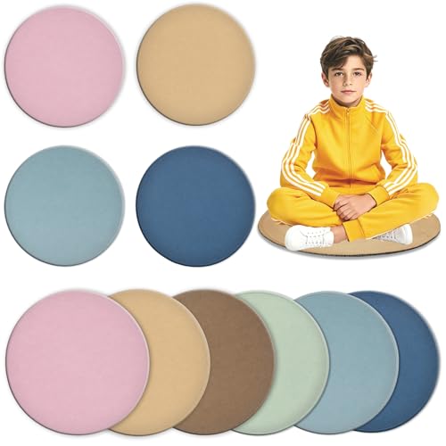 6Pcs Boho Carpet Circle Seats for Classroom Decor 16 Inch Back to School Non Slip Floor Mat Boho Round Classroom Rug Educational Floor Seating Carpet for Preschool Kindergarten Learning Playing Areas