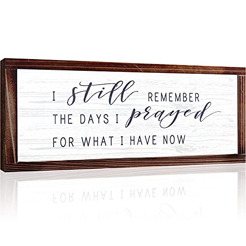Jetec I Still Remember The Days I Prayed Rustic Wood Sign | Christian Inspirational Quote, Vintage Farmhouse Wall Decor, Wooden Plaque for Home Living Room Garden