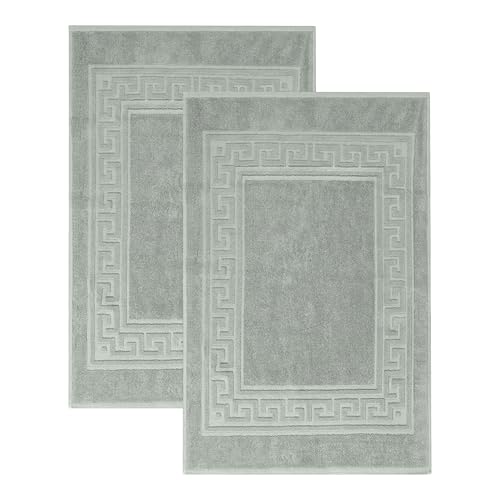 Superior Heavyweight Cotton Bath Mats, Bath Rugs For Bathroom Accessories, Washable Rug For Shower, Bath, Toilet, Modern Decor, No Backing, Luxury Hotel And Spa Quality, Set of 2, 22" x 35", Sage - color: Sage, size: 22" x 35" (Set of 2)