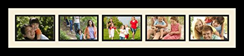ArtToFrames Collage Photo Frame Single Mat with 5-4x6 Openings with Satin Black Frame and Charcoal mat. - color: 5 - 4x6 - (2139), size: Charcoal