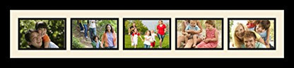 ArtToFrames Collage Photo Frame Single Mat with 5-4x6 Openings with Satin Black Frame and Charcoal mat. - color: 5 - 4x6 - (2139), size: Charcoal