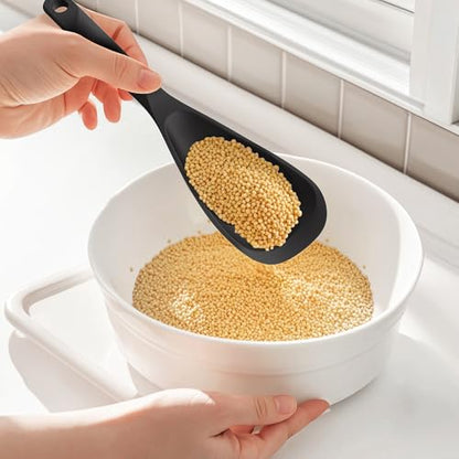 Silicone Cooking Utensils Set - 600°F Heat Resistant, Nonstick Kitchen Utensil Set with Spatulas, Spoons, Whisk, Tongs, BPA Free, Dishwasher Safe, Black - color: Black