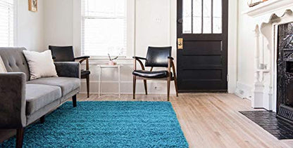 Unique Loom Solid Shag Collection Area Rug (2' x 3' 1" Rectangle, Turquoise) - color: Turquoise, size: 2' x 3'1" (Rectangular)