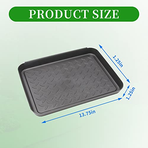 Anxingo 3 Pack (13.75 x 10.58 inches) Home Boot Tray Black Shoe Border Mat Heavy Duty Floor for Indoor Outdoor Pet Feeding Mat Rubber Shoe Mat-Trash Can Mat-Water Cooler Mat-Wet Shoe Mats