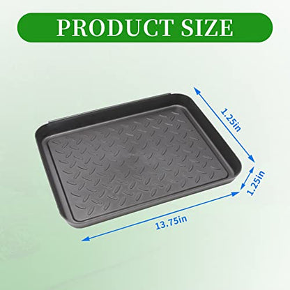 Anxingo 3 Pack (13.75 x 10.58 inches) Home Boot Tray Black Shoe Border Mat Heavy Duty Floor for Indoor Outdoor Pet Feeding Mat Rubber Shoe Mat-Trash Can Mat-Water Cooler Mat-Wet Shoe Mats