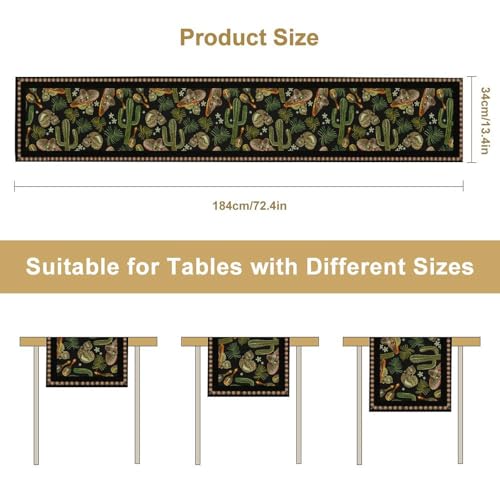 Day of The Dead Table Runner, Dia De Los Muertos Mexican Halloween Sugar Skull Cactus Table Runner for Home Kitchen Dining Table Holiday 13x36in - color: Mexican-1, size: 13x36in