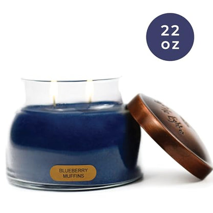 A Cheerful Giver - Blueberry Muffins Mama Scented Glass Jar Candle (22oz) with Lid & True to Life Fragrance Made in USA - size: 22 oz